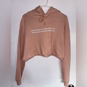 Graphic Cropped Pink Hoodie - Size Small 🩷
